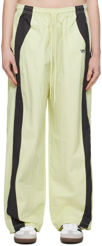 Open Yy Green Color Block Lounge Pants In Mint