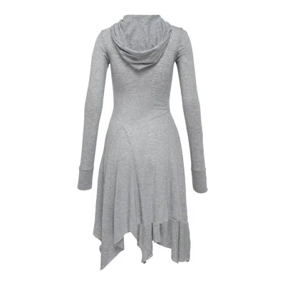 Open Yy Hooded Jersey Dress In Gray