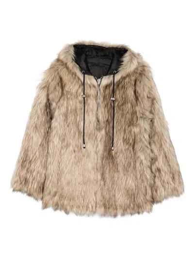 OPEN YY HOODED REVERSIBLE FAUX-FUR JACKET