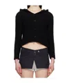 Open Yy Hooded Thick Cardigan In Black