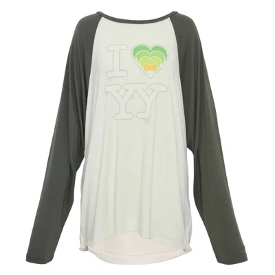 Open Yy I Love Yy Raglan Tee In Gray