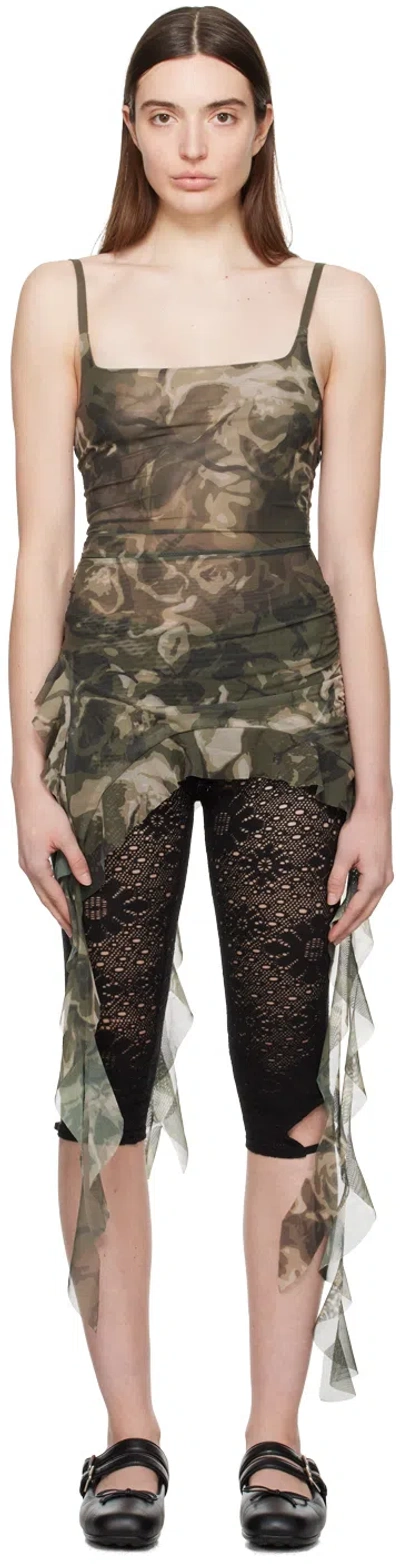 Open Yy Khaki Asymmetric Tank Top
