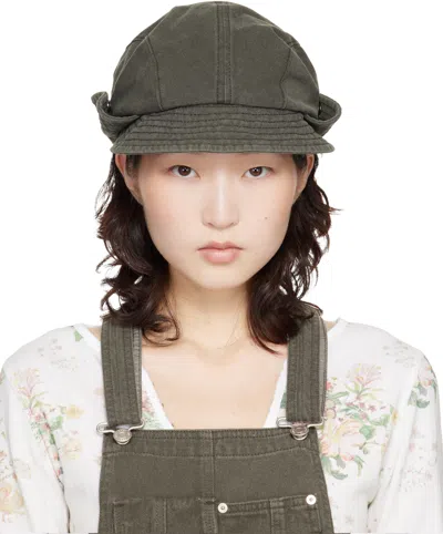 Open Yy Khaki Bucket Beret Cap In Gray