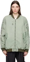 Open Yy Khaki Oversized Bomber Jacket In Khaki
