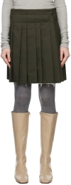 Open Yy Khaki Pleated Wrap Miniskirt In Khaki