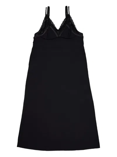 Open Yy Lace-trimmed Slip Dress In Black
