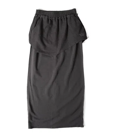 Open Yy Layered Embroidered Skirt In Gray