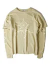 Open Yy Layered Graphic-emblem T-shirt In Yellow