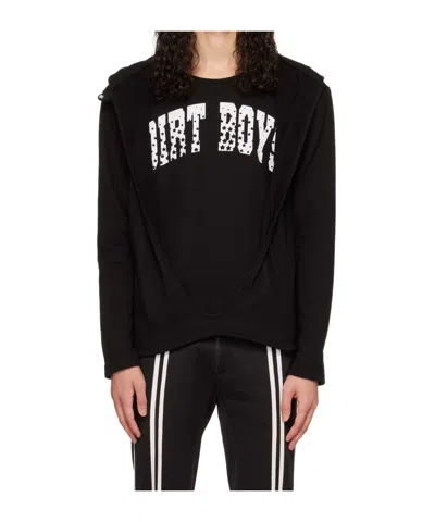 Open Yy Layered Hoodie In Black
