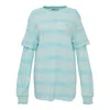 Open Yy Layered Stripe T-shirt In Blue