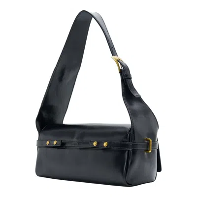 Open Yy Leather Belting Duffle Bag