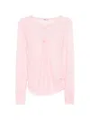 Open Yy Mesh Hooked T-shirt In Pink