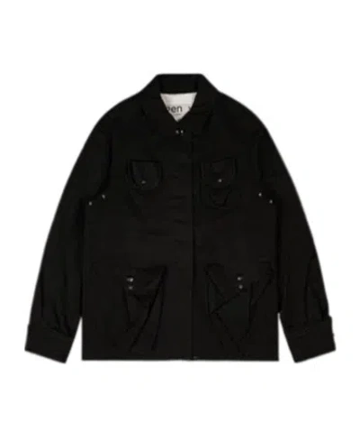 OPEN YY MULTI-POCKET SAFARI DENIM JACKET