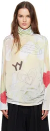 Open Yy Multicolor Graphic Slouch Turtleneck In Multi