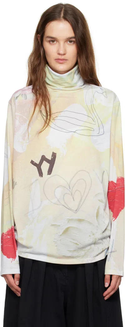 Open Yy Multicolor Graphic Slouch Turtleneck