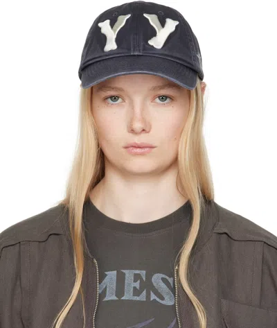 Open Yy Navy 'yy' Heart Bone Ball Cap