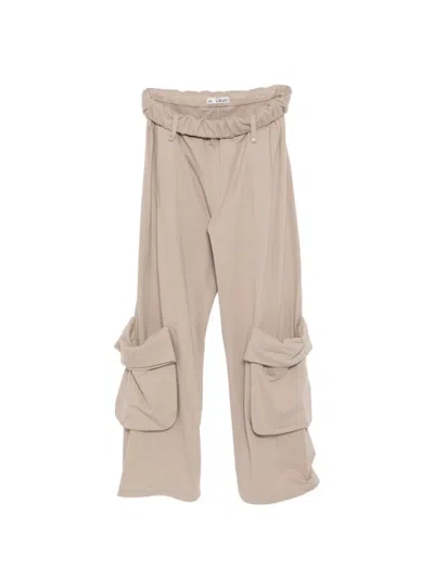 Open Yy Rolled-waist Trousers In Neutral