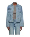 Open Yy Non-stretch Denim Jacket In Blue