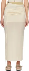 Open Yy Off-white Contrast Trim Maxi Skirt In Cream