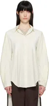 Open Yy Off-white Curved Panel Shirt In Ecru