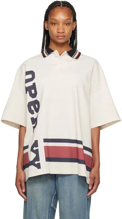 Open Yy Off-white Embroidered Polo In Ivory