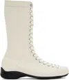 Open Yy Off-white Lace Up Training Boots In White