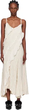 Open Yy Off-white Ruffle Maxi Dress In White
