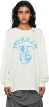 Open Yy Off-white 'worker' Pet Club Long Sleeve T-shirt In Animal Print