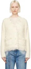 Open Yy Off-white Y-neck Cardigan In Ivory