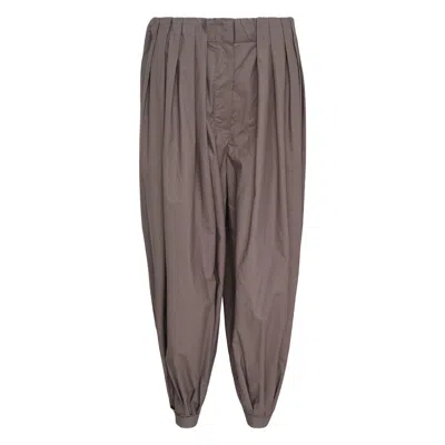Open Yy Over Gathered Pants In Brown
