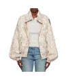 Open Yy Paisley Cargo Bomber Jacket In Neutral