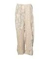 Open Yy Paisley Pleated Trousers In Neutral