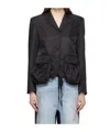 Open Yy Patch Pocket Jacket In Black
