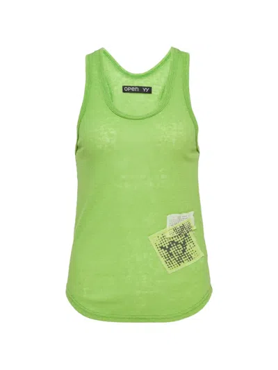 Open Yy Yy Patch Lounge Sleeveless Tank Top In Green