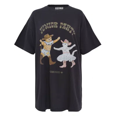 Open Yy Pet Club Kitty Party Tee In Black