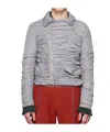 Open Yy Pleated Bomber Jacket In Gray