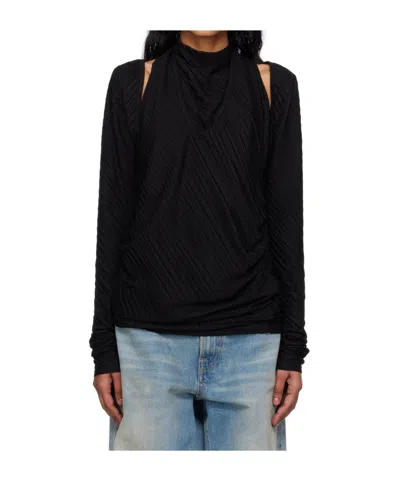 OPEN YY PLEATED CONVERTIBLE CROP TOP