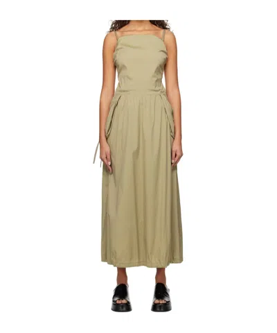 Open Yy Pleated Dress In Brown