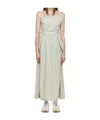 Open Yy Pleated Dress In Green