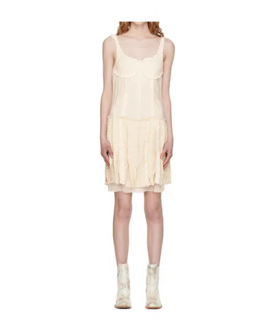 Open Yy Pleated Dress In Yellow