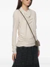 Open Yy Pleated Layered Top In Neutral