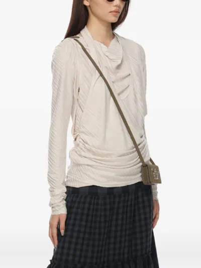 Open Yy Pleated Layered Top In Neutral