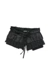 Open Yy Pleats Layered Pocket Belt In Black