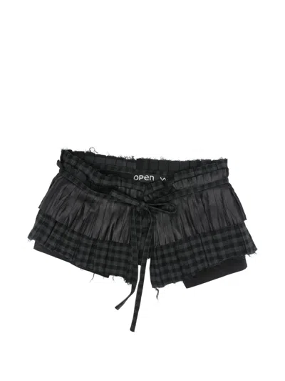 Open Yy Pleats Layered Pocket Belt In Black