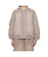 Open Yy Pocket Washed Box Hoodie In Gray
