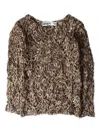 Open Yy Pointelle-argyle Sweater In Animal Print