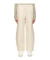 Open Yy Quilted Polyester Satin Track Pants In Neutral