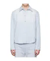 Open Yy Ripped Denim Jacket In Blue