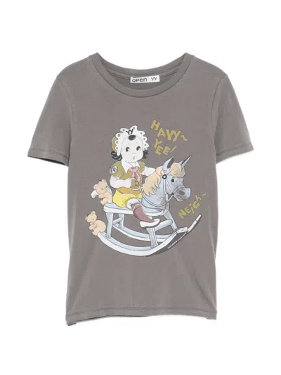 Open Yy Rocking Baby T-shirt In Gray