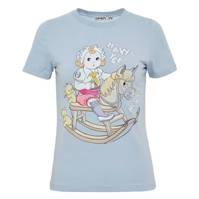 Open Yy Rocking Baby Tee In Blue